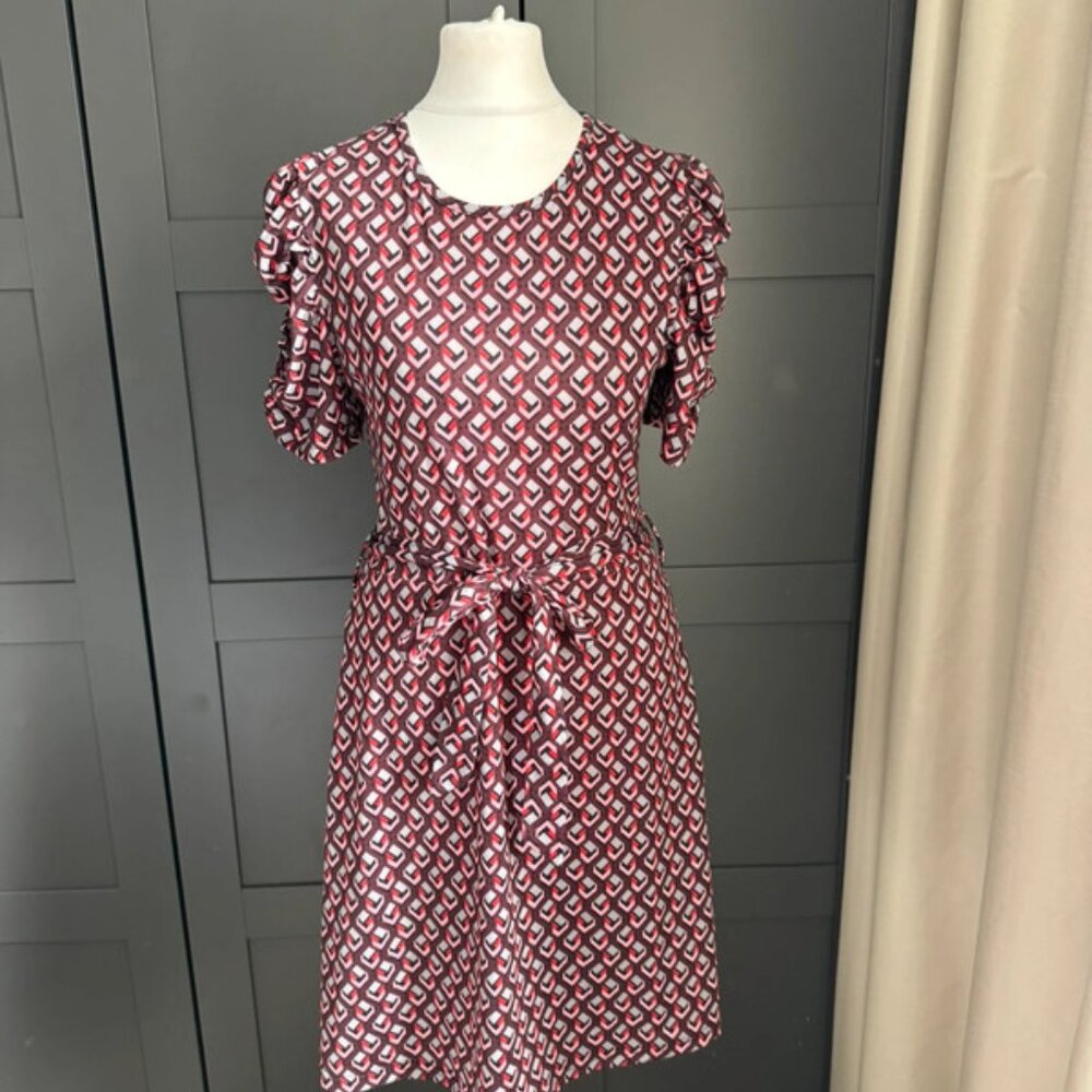 Innocence purple red geometric print cute dress 12 10